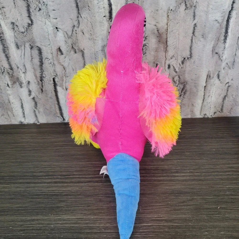 A&A Global NEON Macaw Parrot Pink Bird Tropical Plush Stuffed Animal Toy 12